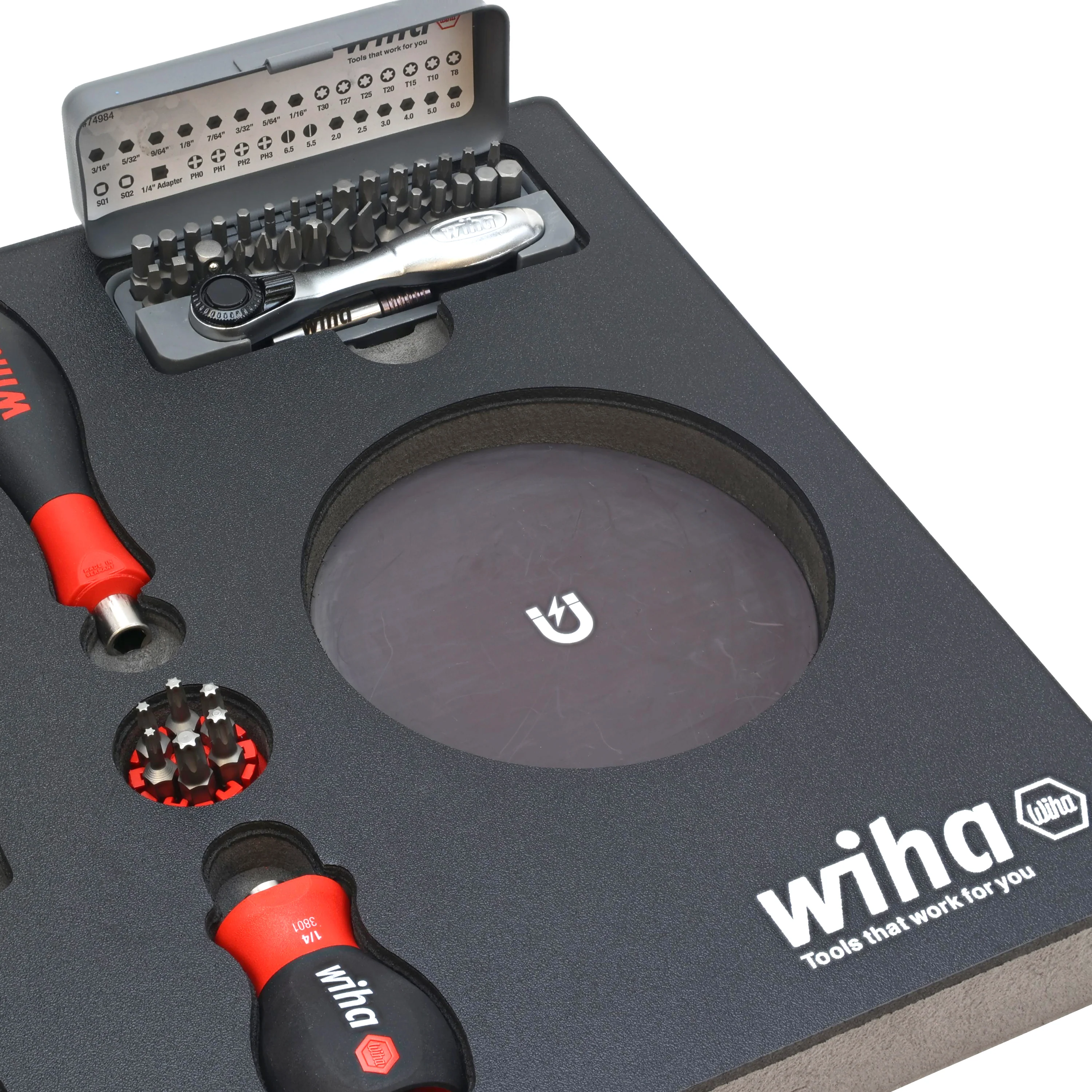 Wiha 45 Piece Knife Maintenance Magnetic Workstation Tray Set - Image 5